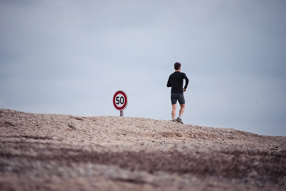 A man jogging
