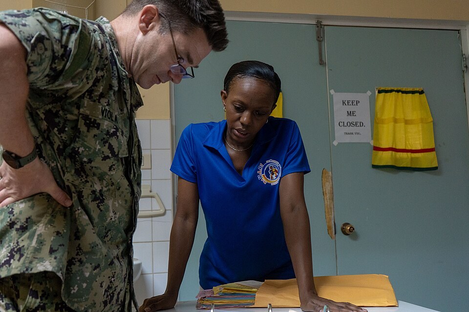 A doctor talking with a patient